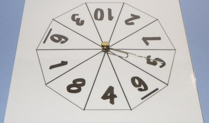 A spinner is numbered from 1 through 10