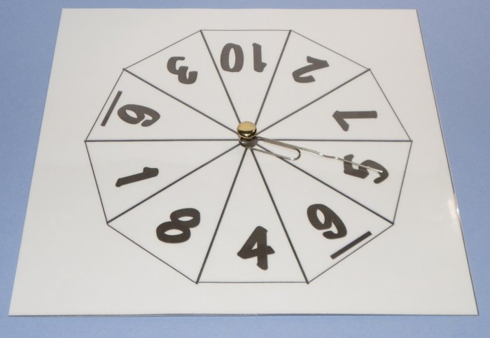 A spinner is numbered from 1 through 10