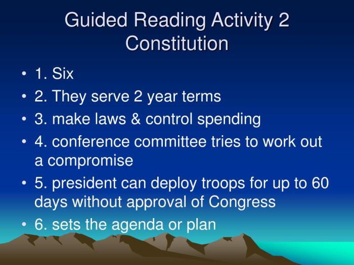 Guided reading activity the constitution