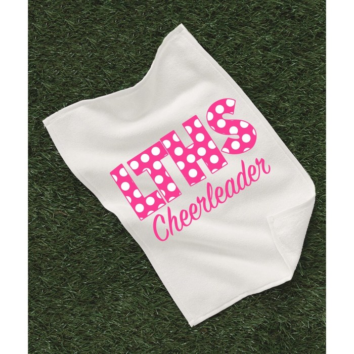 The cheer squad is ordering small towels