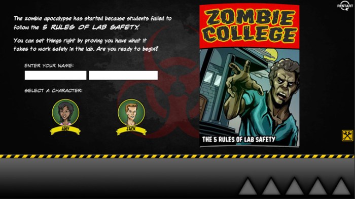 Zombie college lab safety worksheet