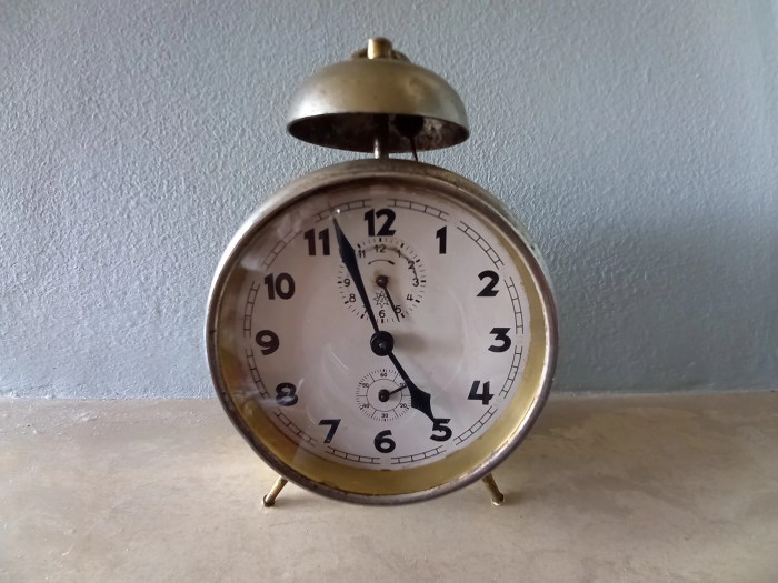 Old fashioned mechanical alarm clocks were not very accurate