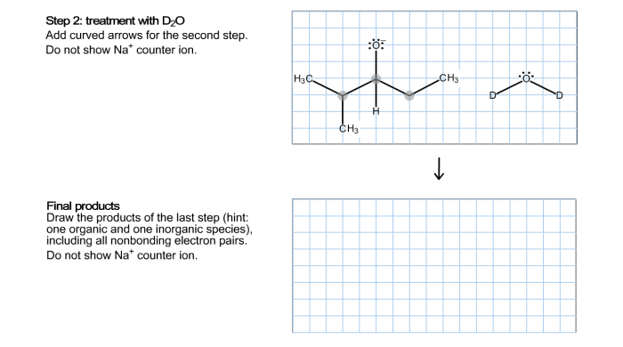 Complete the electron pushing mechanism for the given ether